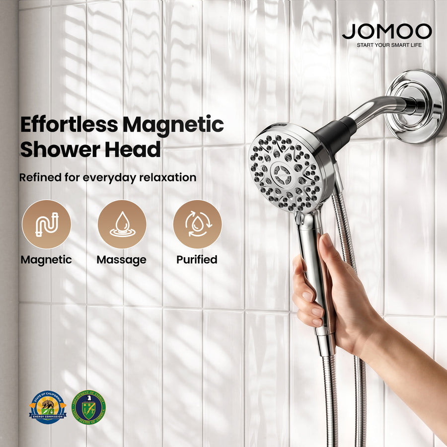 JOMOO Magnetic Handheld Shower Head with Filter – 4 Spray Modes