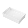 The JOMOO 22.44" rectangular ceramic vessel sink features precise dimensions for a perfect fit in any bathroom. It measures 22.44" x 13.98" x 4.96" with a 1.73" drain hole, designed for both style and functionality. Ideal for modern bathroom setups.