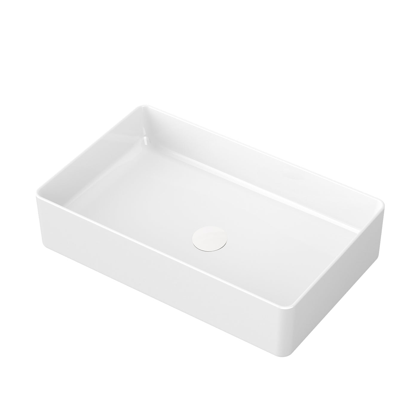 The JOMOO 22.44" rectangular ceramic vessel sink features precise dimensions for a perfect fit in any bathroom. It measures 22.44" x 13.98" x 4.96" with a 1.73" drain hole, designed for both style and functionality. Ideal for modern bathroom setups.