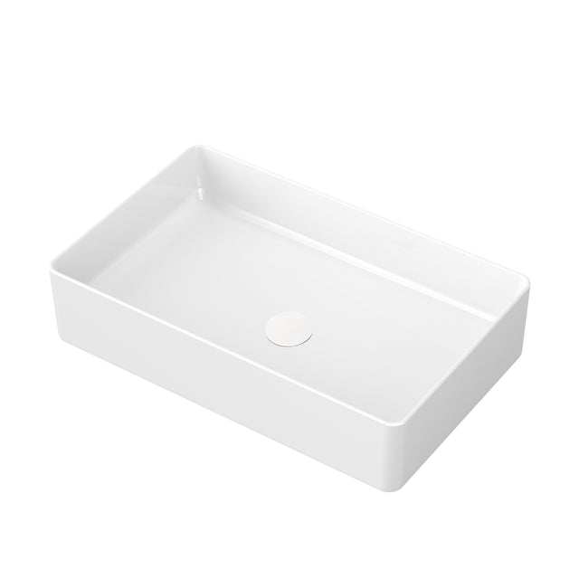The JOMOO 22.44" rectangular ceramic vessel sink features precise dimensions for a perfect fit in any bathroom. It measures 22.44" x 13.98" x 4.96" with a 1.73" drain hole, designed for both style and functionality. Ideal for modern bathroom setups.
