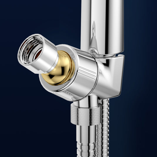 The JOMOO shower head features a solid brass bracket for enhanced durability and a 360° adjustable design to fit any posture. With three spray settings, it offers a customizable and comfortable showering experience, ensuring long-lasting use.