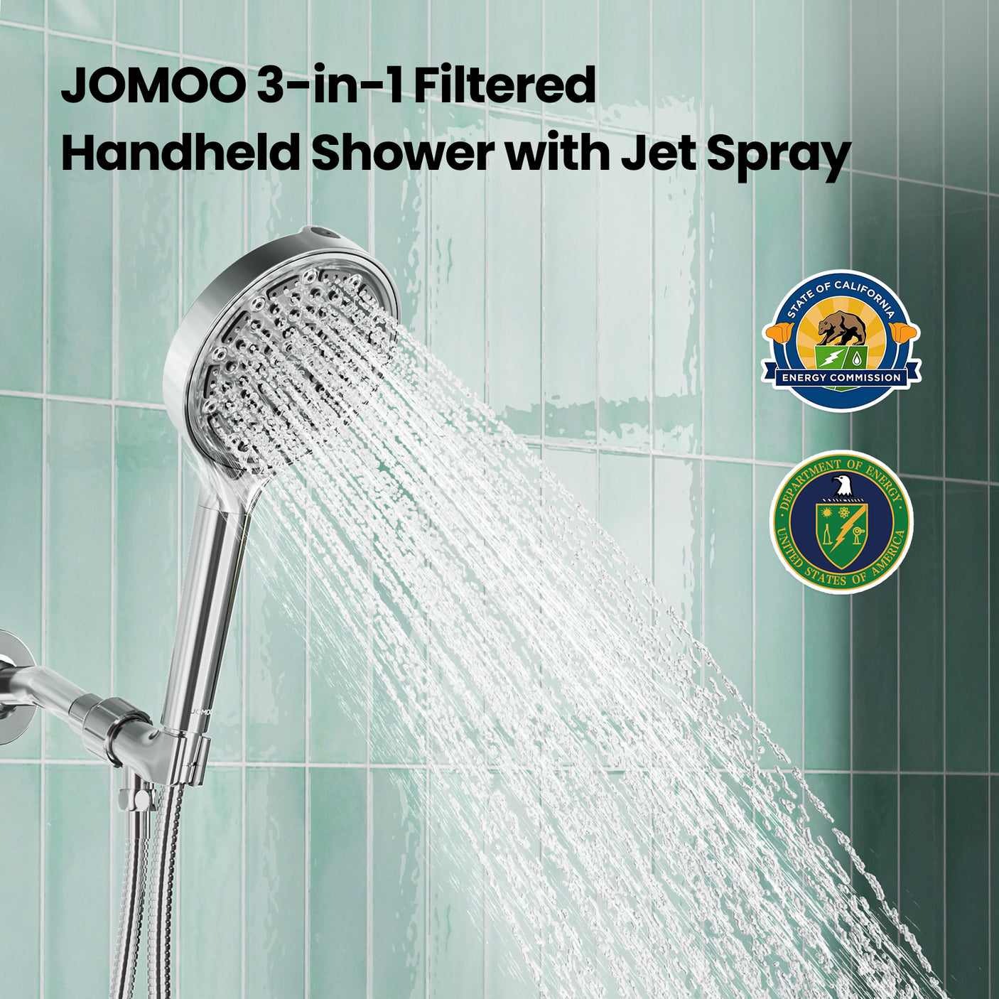 JOMOO 6 Setting High Pressure Handheld Showehead with 3 in 1 Filter (S001016-2C01-ID11)