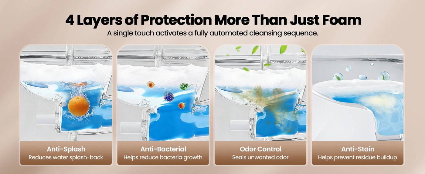 JOMOO Foaming Agent - A single touch activates a fully automated cleansing sequence (13D900-2069)