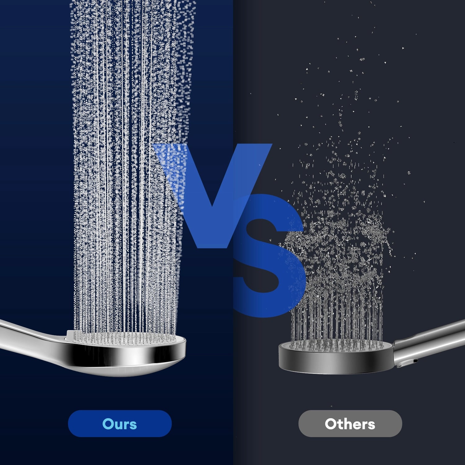Achieve a superior shower experience with the JOMOO handheld shower head, boasting 5 spray settings and a built-in power spray for ultimate control. The high-pressure design ensures a more satisfying and refreshing shower compared to standard models.