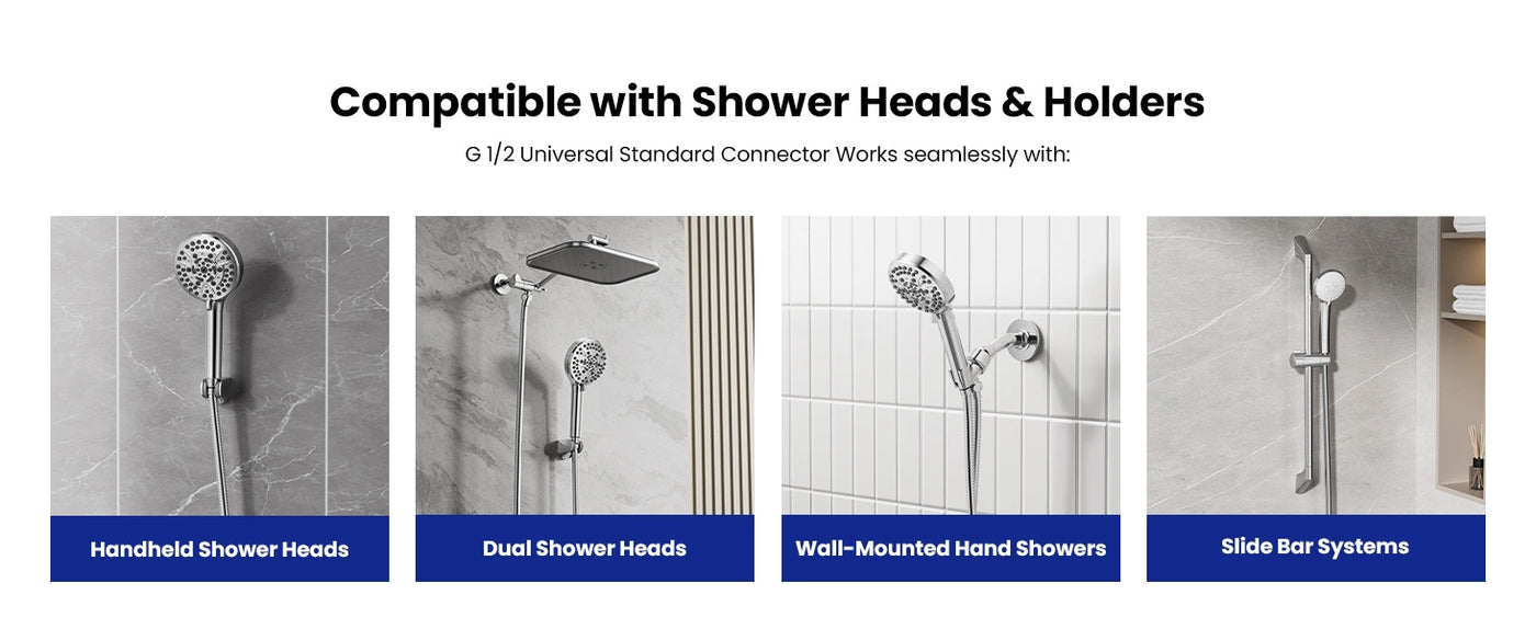 Compatible with handheld, dual, wall-mounted hand showers, and slide bar systems, the JOMOO G1/2 standard shower hose ensures seamless installation and flexibility for any bathroom setup.