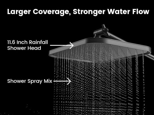 Jomoo 10 function Matte Black Shower Set-Larger Coverage & Stronger Water Flow