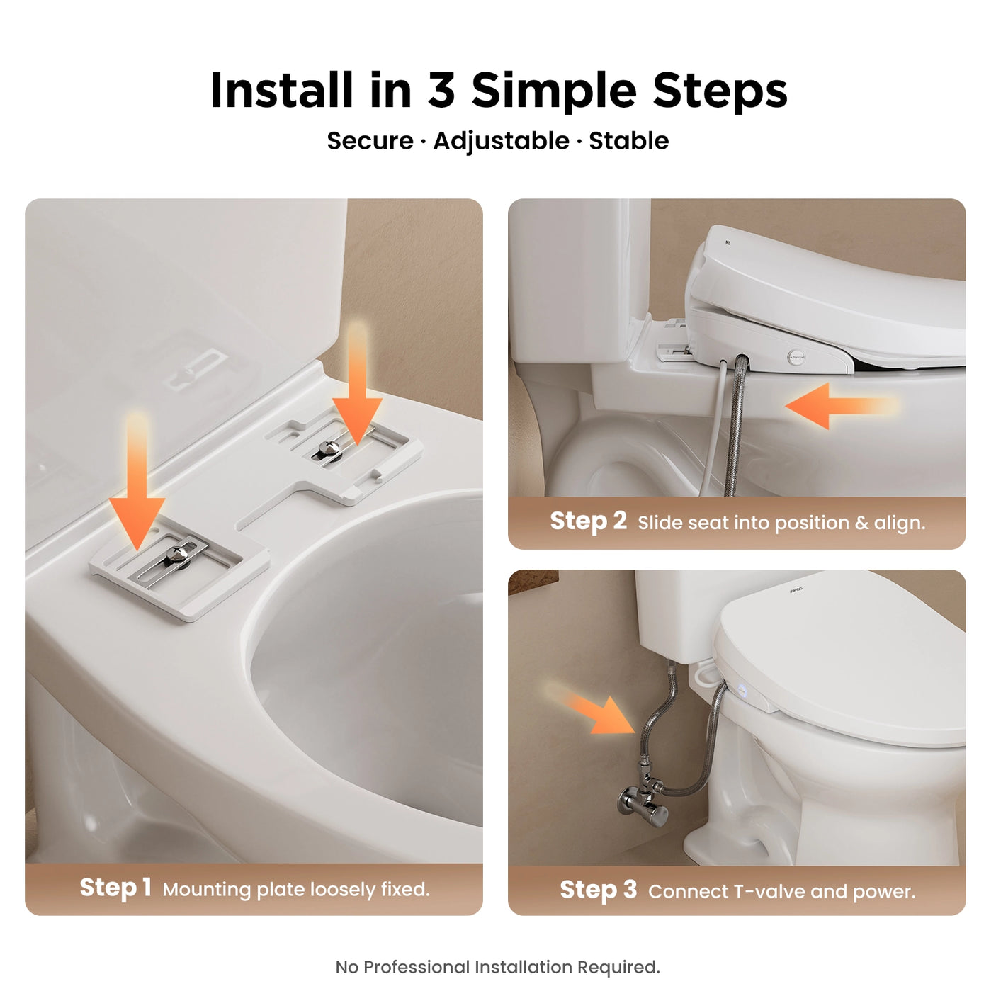 The 3-Steps Installation of JOMOO Smart Bidet Toilet Seat (ZE001-A)