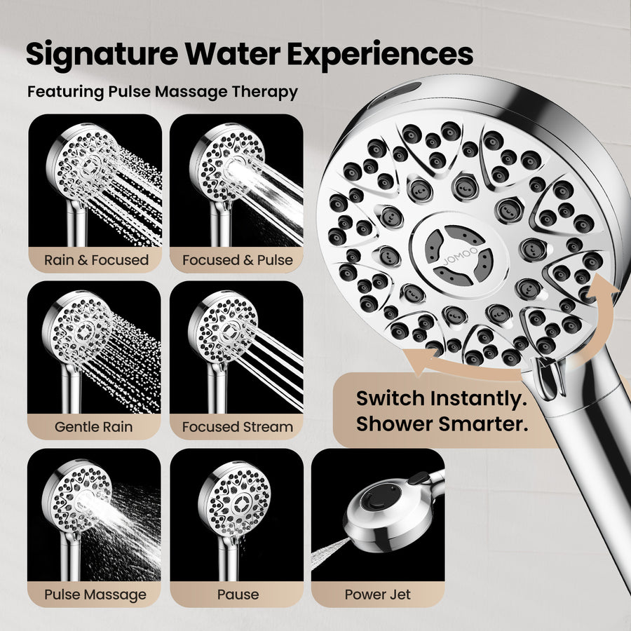 JOMOO Magnetic Handheld Shower Head with Filter – 4 Spray Modes