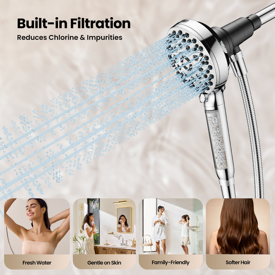 JOMOO Magnetic Handheld Shower Head with Filter – 4 Spray Modes