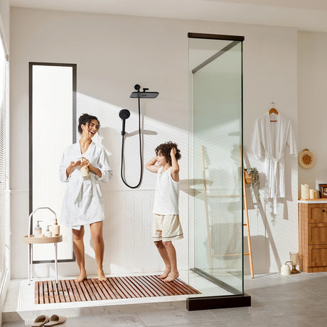 JOMOO Shower Set – 12" Rainfall & High-Pressure Handheld with 10 Spray Modes, Filtered & DOE Certified