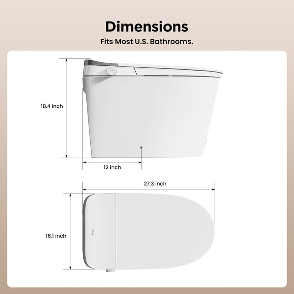 Smart One-Piece Elongated Toilet with Bidet & Heated Seat (Toilet Only / With Foam Kit)