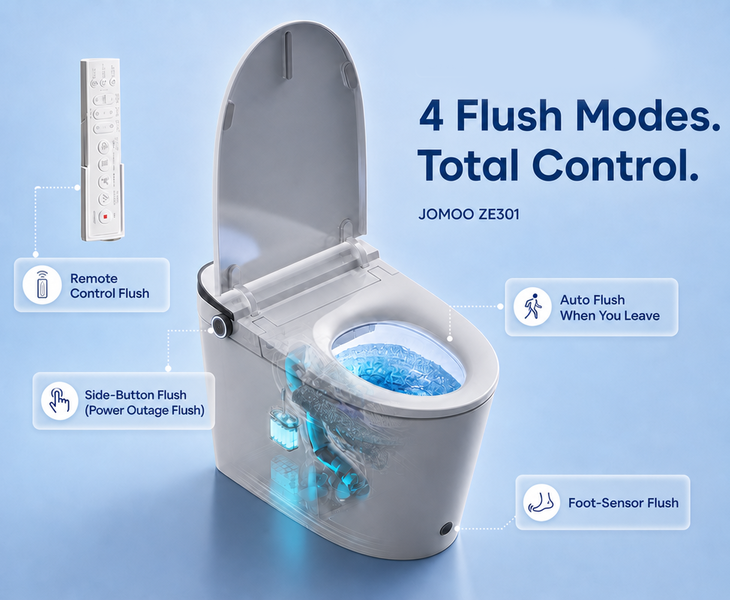 4  Flush Modes.No More Forgotten Flushes.
