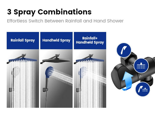 3 spray combinations shower head– Effortless Switching for Your Perfect Shower