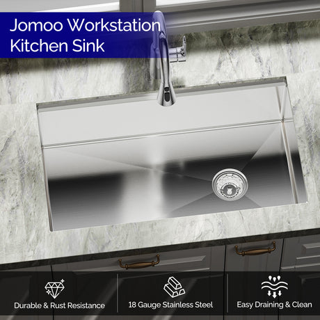 JOMOO Workstation Kitchen Sink - Durable, Rust-Resistant, and Easy to Clean