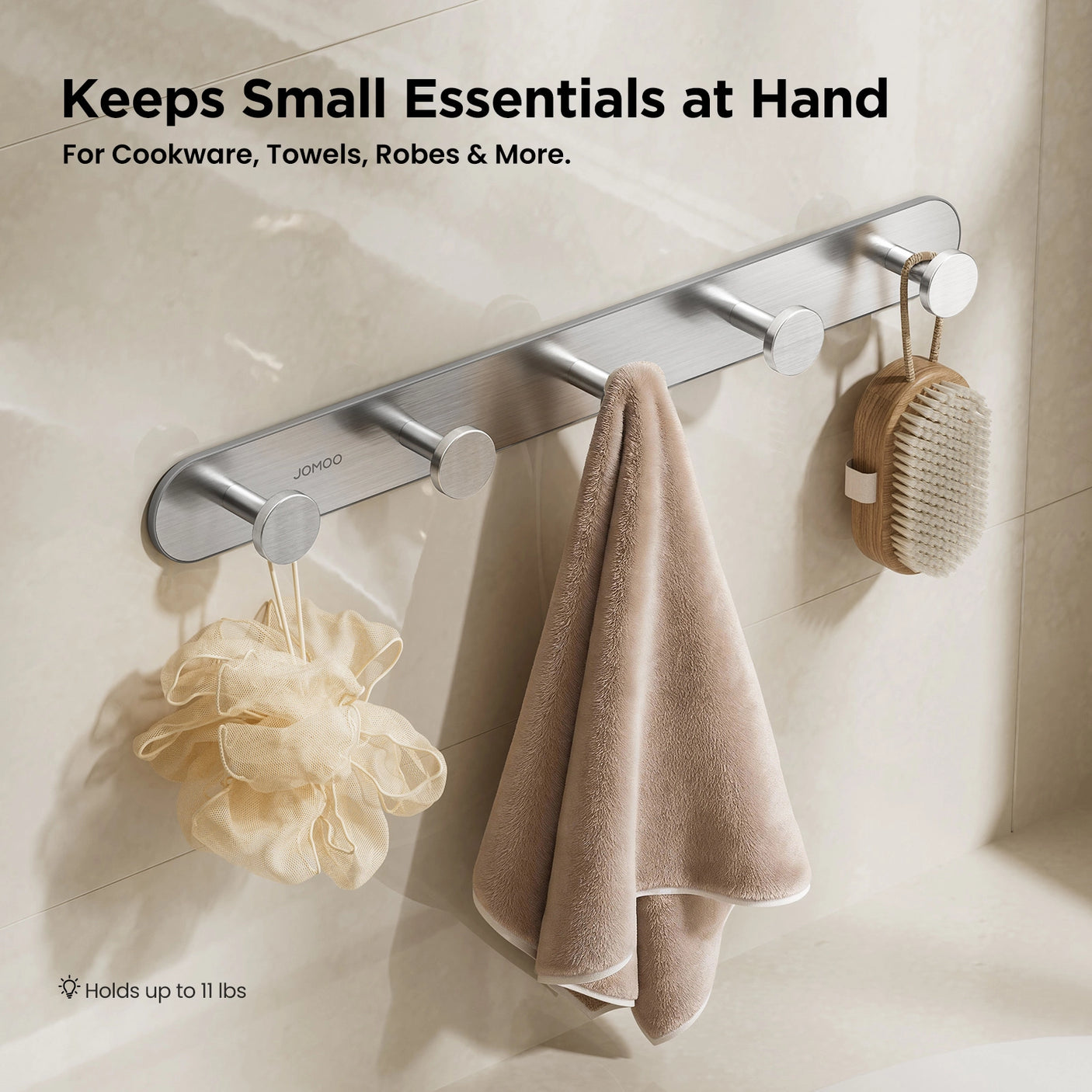 JOMOO 2 Pack Wall Hooks, Brushed Nickel (P9352G5-7CG-ID11) 