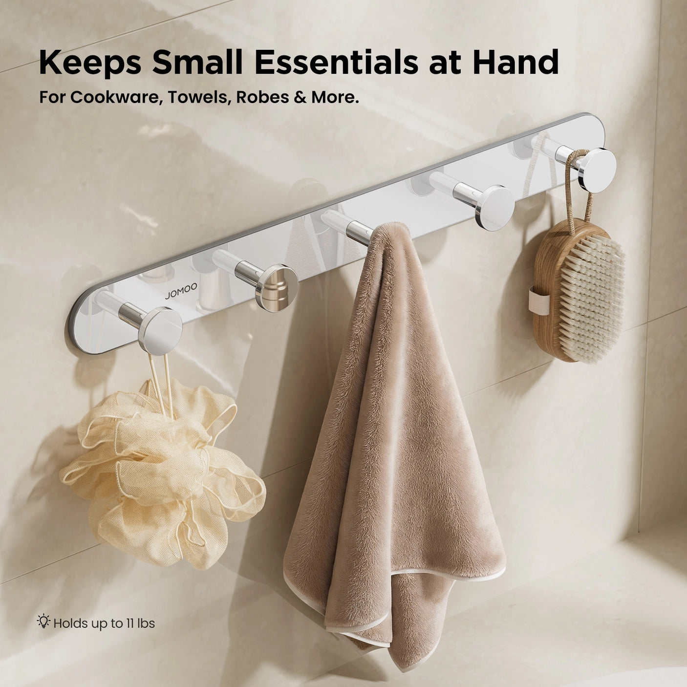 JOMOO 2 Pack Wall Hooks, Chrome (P9352G5-ABG1-ID11) 