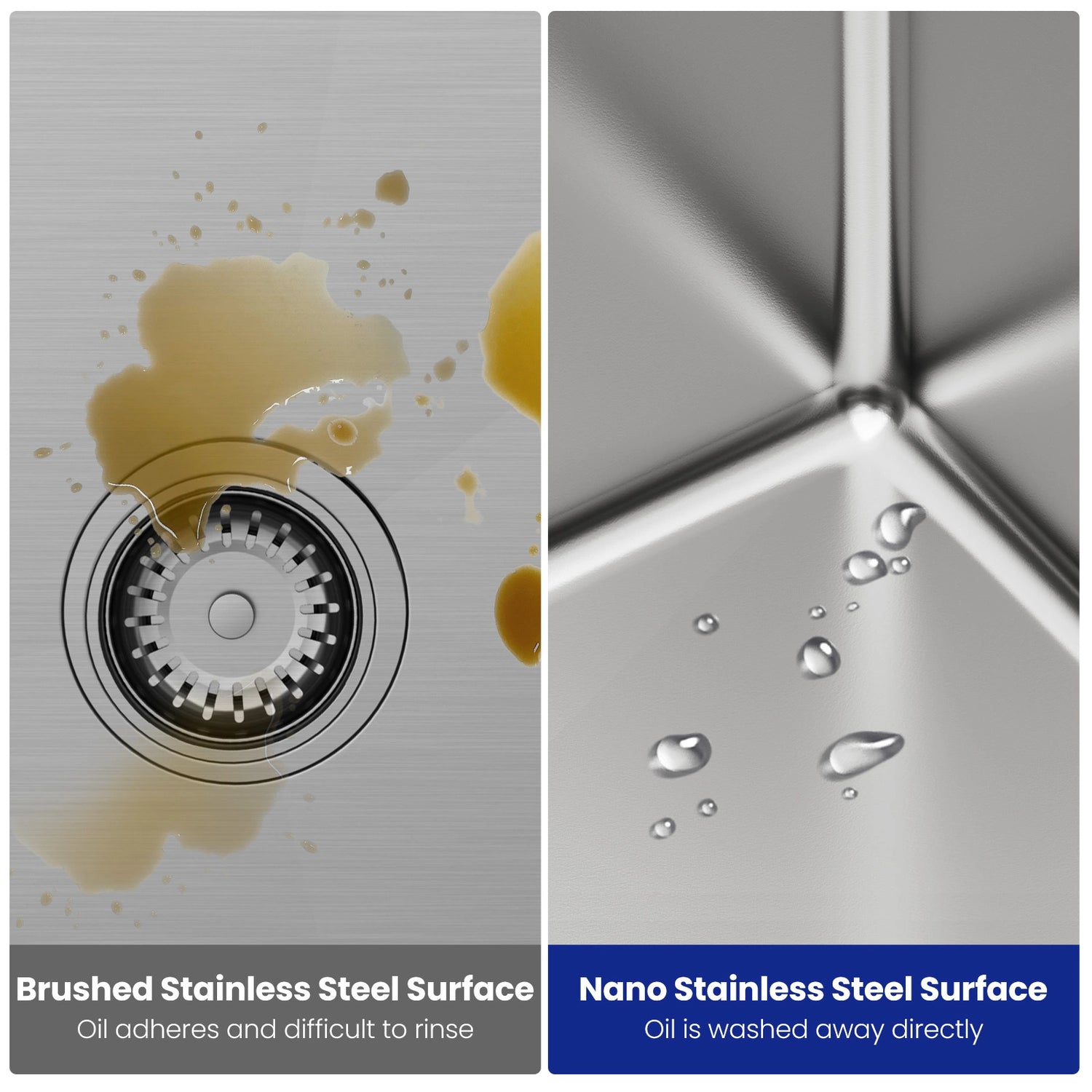 Experience the next generation in kitchen sink technology with JOMOO's 30-Nano model.  Featuring a nano stainless steel surface that repels oil and water, ensuring effortless cleaning and superior hygiene.
