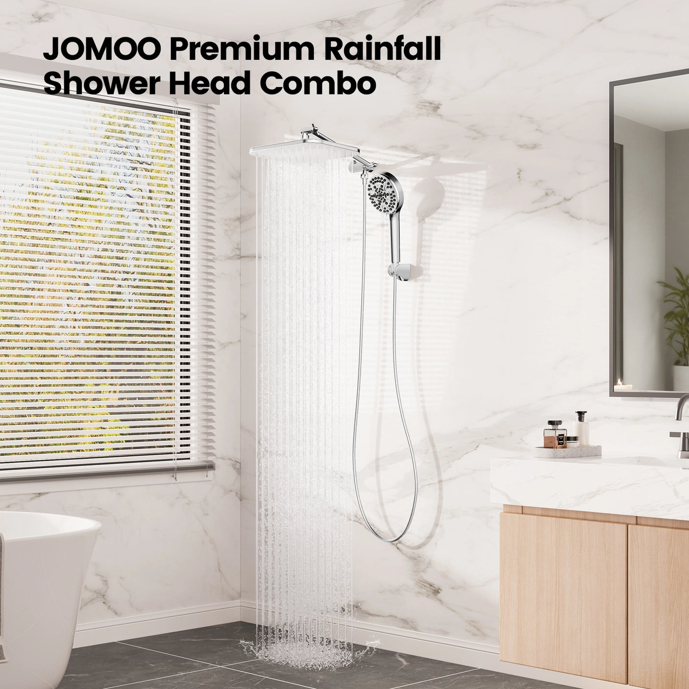 JOMOO Premium Rainfall Shower Head Combo (S270010-2C02-ID11)
