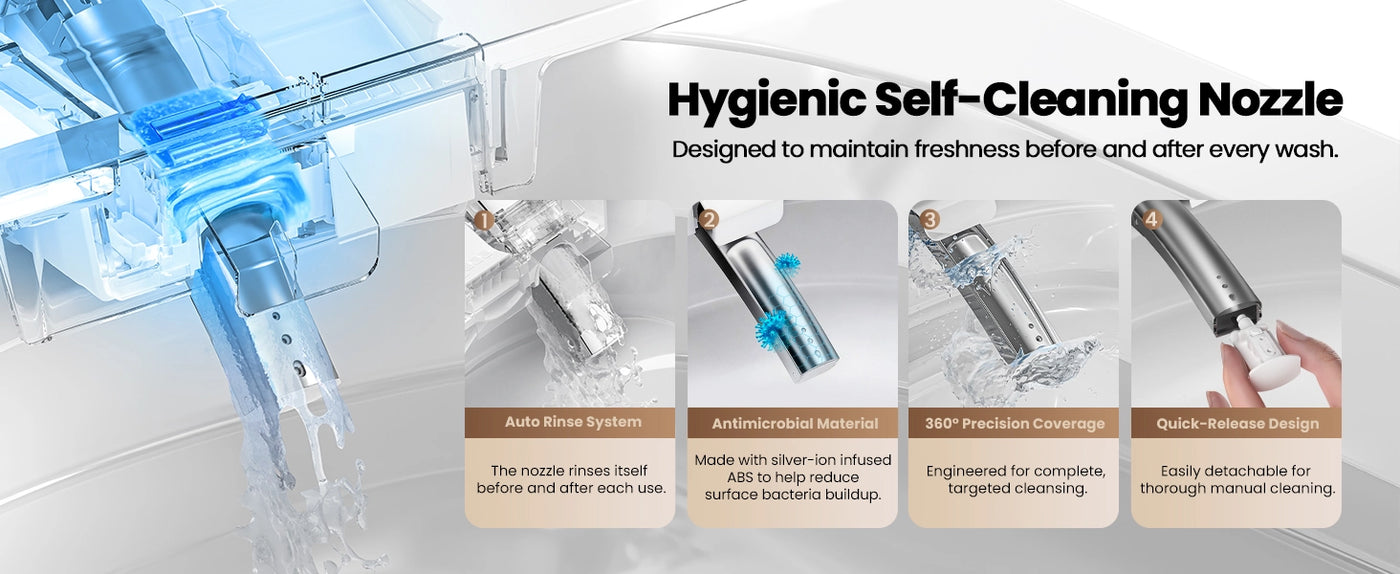 JOMOO Smart Toilet with Hygienic Self-Cleaning Nozzle (ZE302-A-305)
