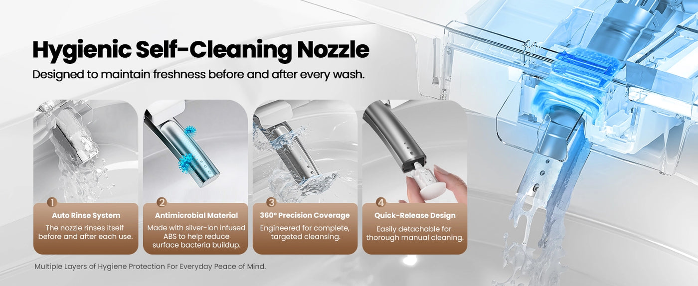 JOMOO Smart Toilet with Hygienic Self-cleaning Nozzle (with Tank) (ZE301-A-305) 1464 × 600