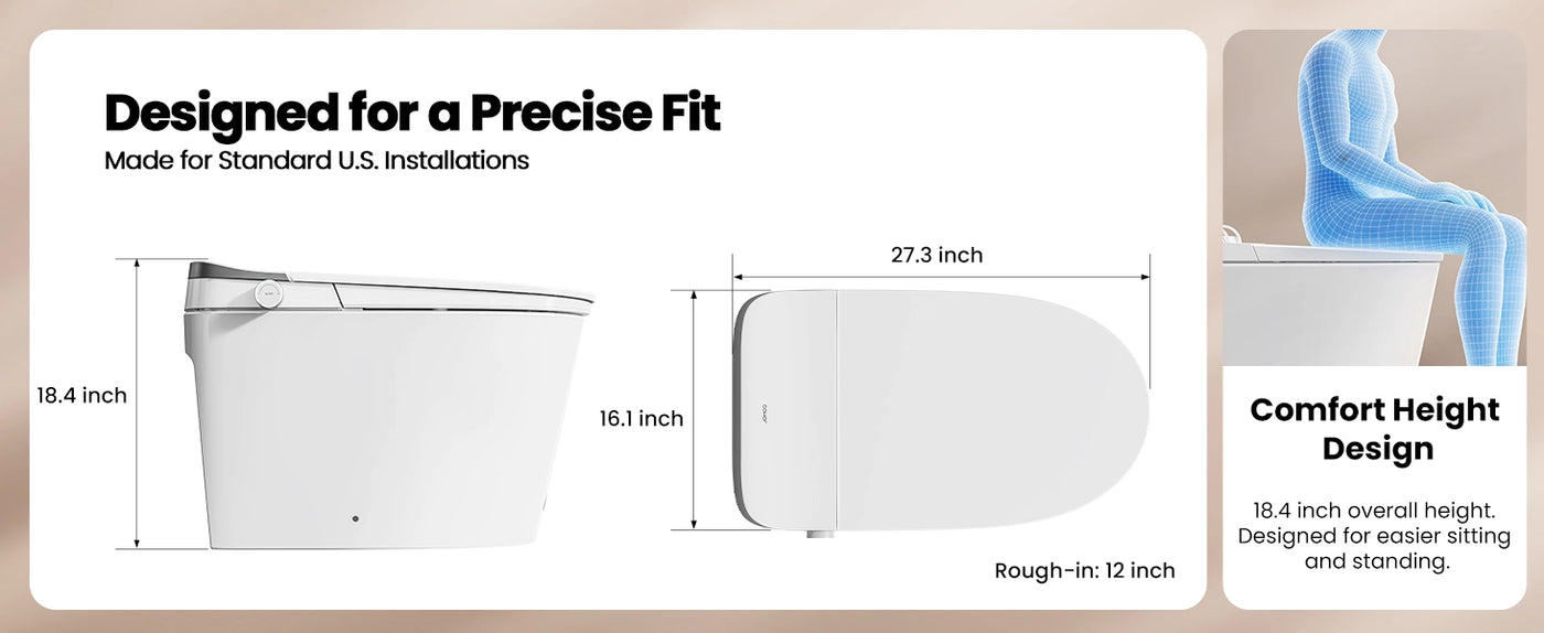JOMOO Smart Toilet with Tank - Designed for a Precise Fit (ZE301-A-305) 1464 × 600