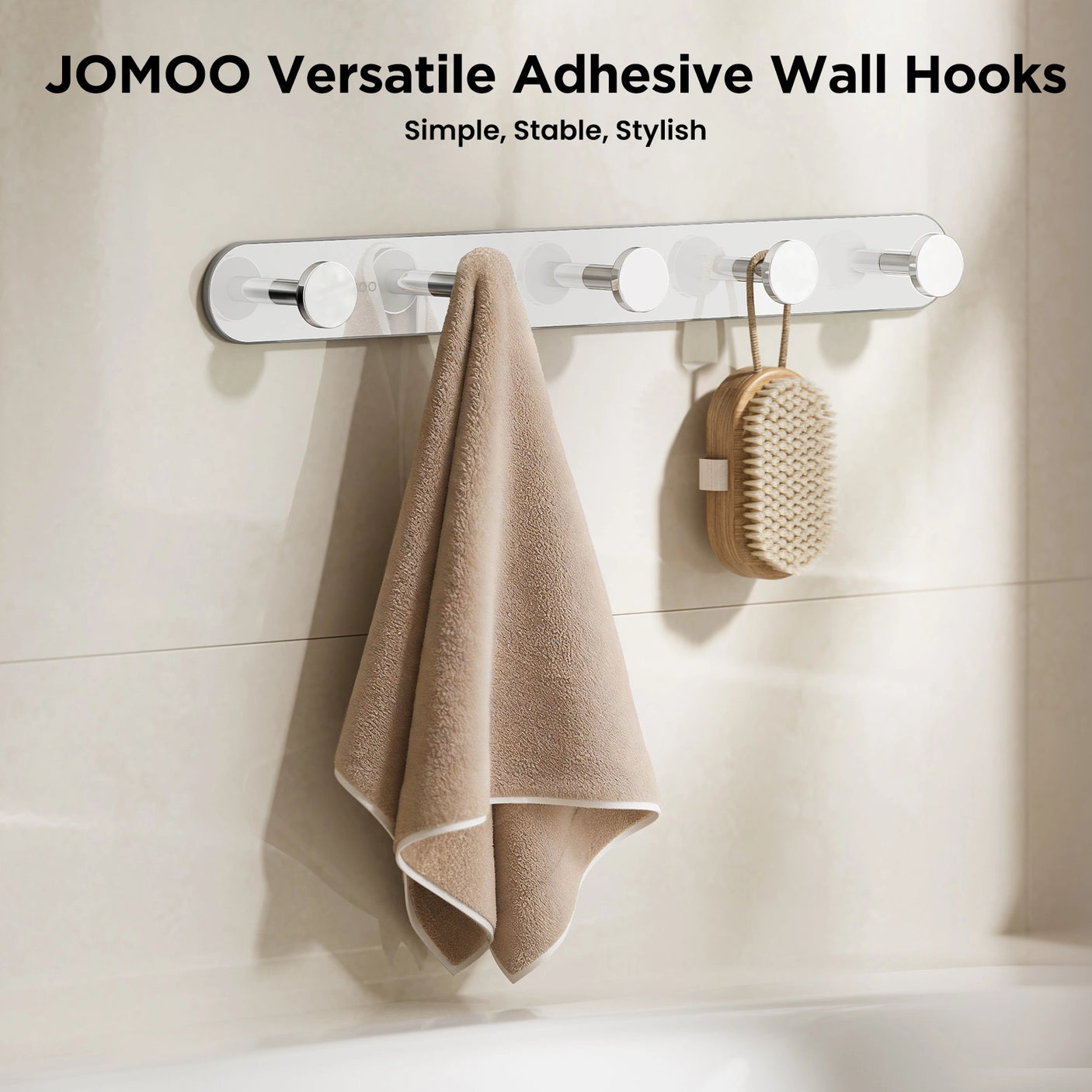 JOMOO Versatile Adhesive Wall Hooks, Chrome (P9352G5-ABG1-ID11) 