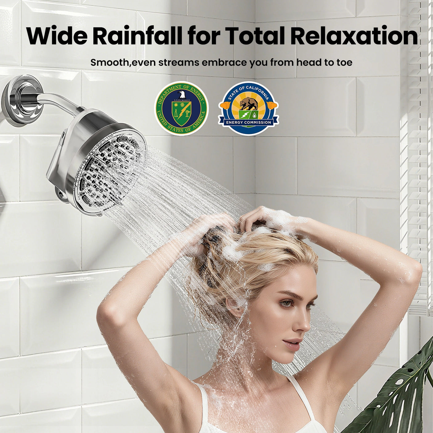 Jomoo 5 Spray Modes Showerhead with Wide Rainfall