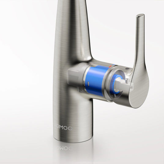 This JOMOO faucet is built with durable metal alloy and a ceramic valve core for leak-free performance and long-lasting reliability.
