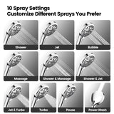The 10 Spray Settings of JOMOO Handheld Combo Customize Different Sprays You Prefer (S270010-2C02-ID11)