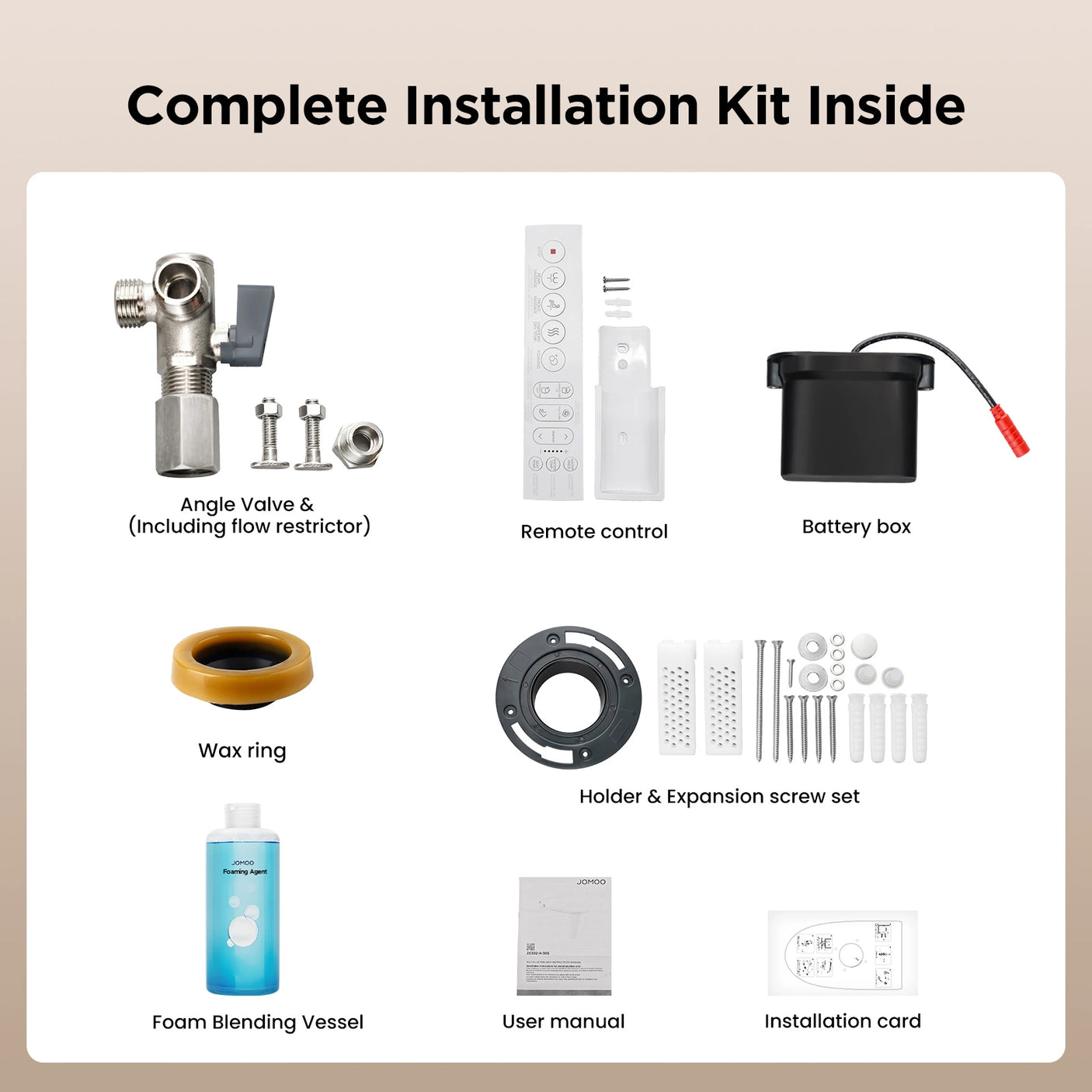 The Complete Installation Kit(with Foam) of JOMOO Smart Toilet (ZE302-A-305)