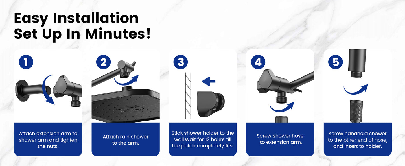 The Installation of JOMOO 10 Function Matte Black Shower Set