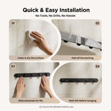 The Installation of JOMOO 2 Pack Adhesive Wall Hooks, Matte Black (P9352G5-P1G-ID11) 